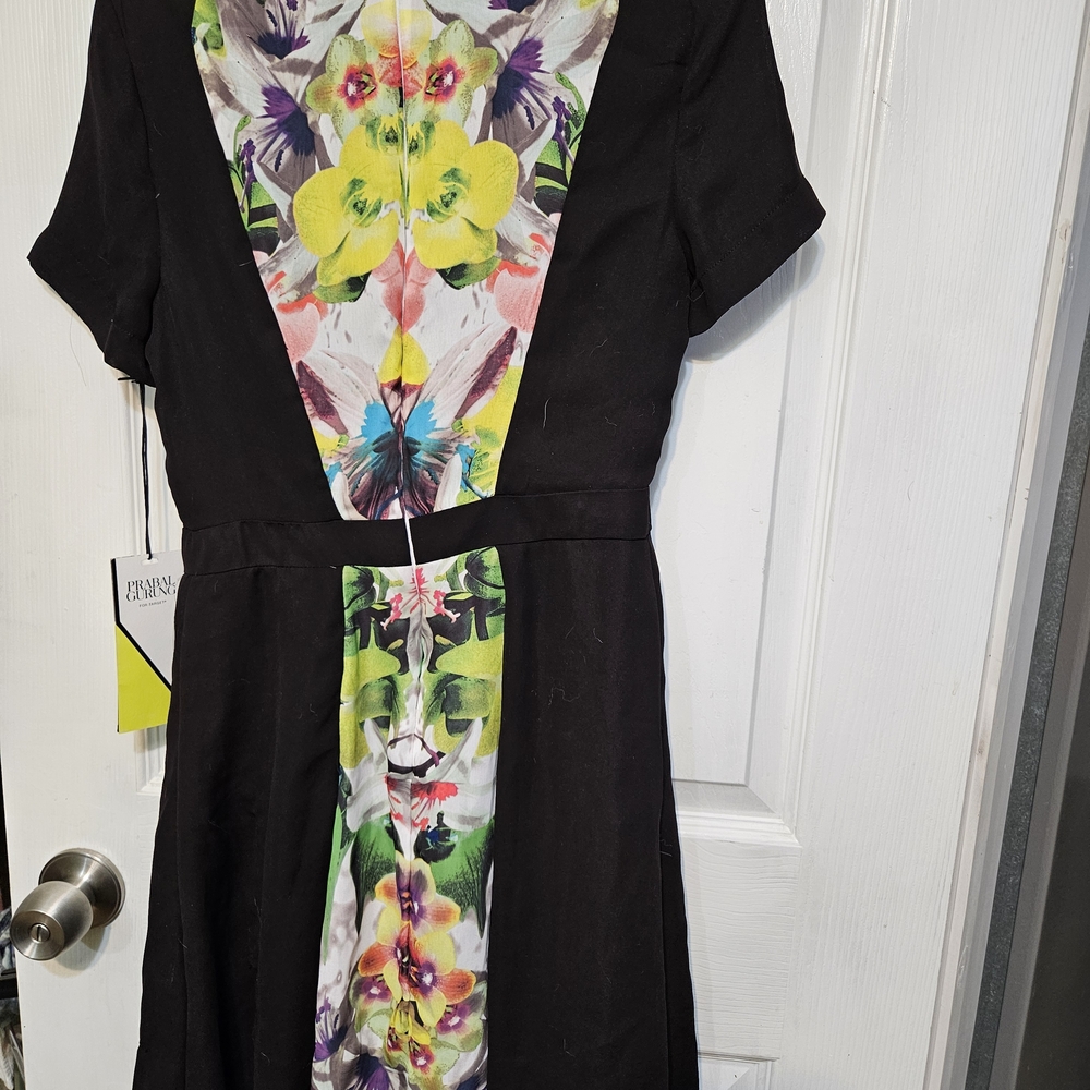 Prabal Gurung Black Dress with Floral Accents